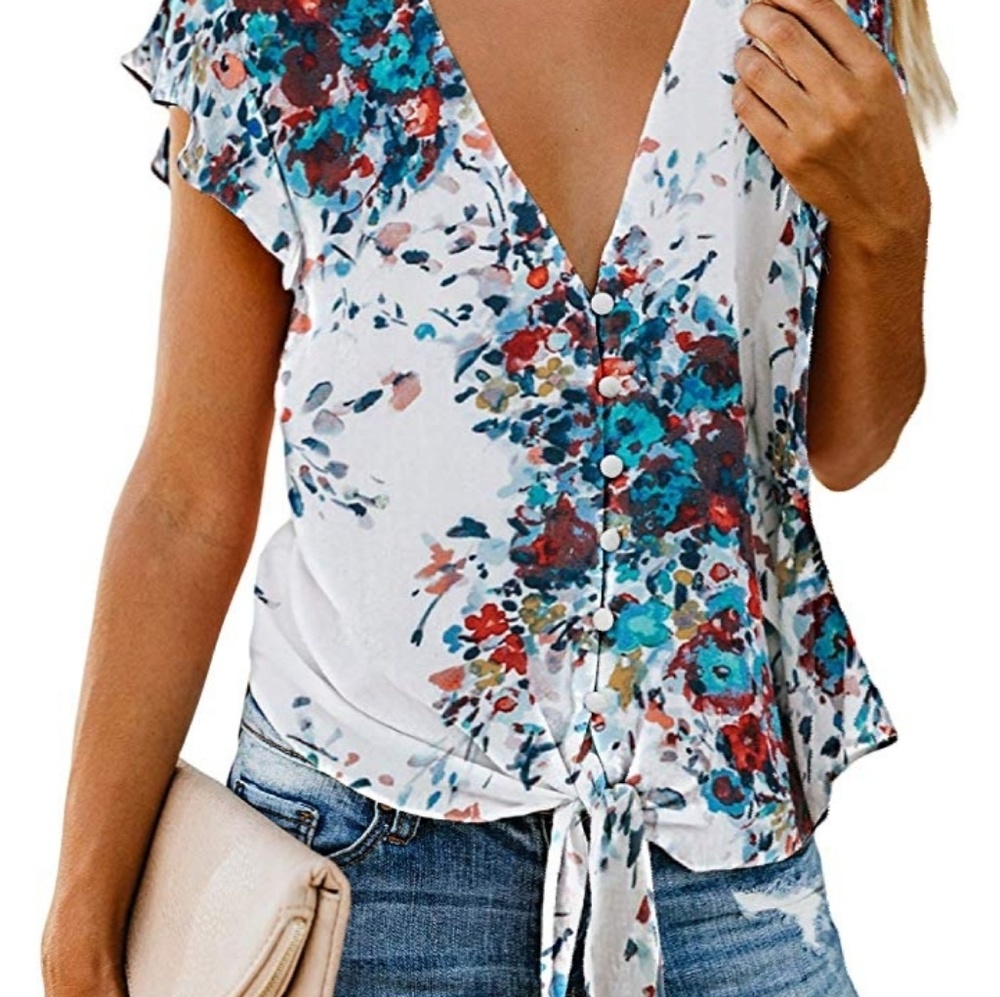Tie front blouse